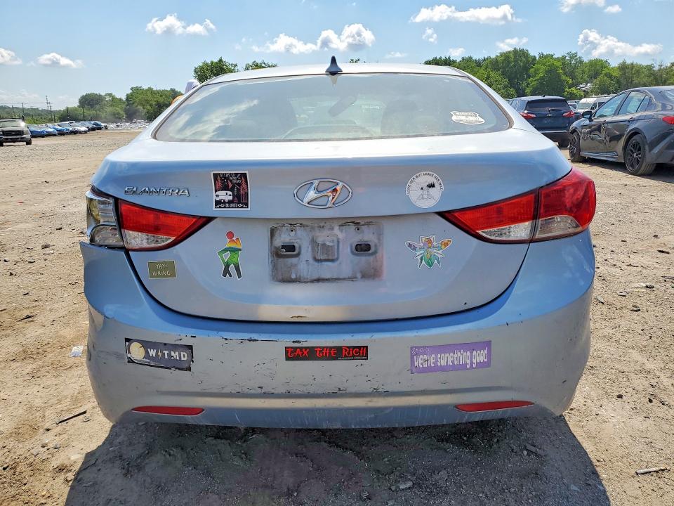 2012 Hyundai Elantra VIN KMHDH4AE5CU436363 COPART salvage auction — REAR END, Md - Cert Of Salvage > 75% Damage, sold $200 on 2026-07-21 (photo 6)