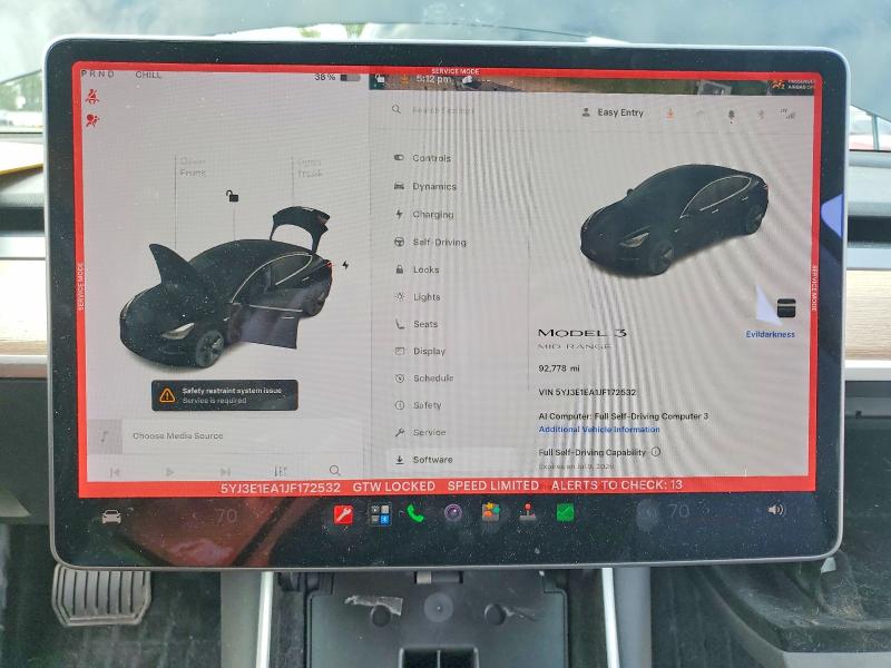 2018 Tesla Model 3 VIN 5YJ3E1EA1JF172532 COPART salvage auction — SIDE, Wa - Bill Of Sale, sold $4,250 on 2026-07-17 (photo 9)