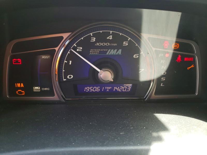 2006 Honda Civic hybrid VIN JHMFA362X6S028689 COPART salvage auction — FRONT END, Ca - Dis/Dlr/Exp Only Lien Papers, sold $250 on 2026-07-28 (photo 9)