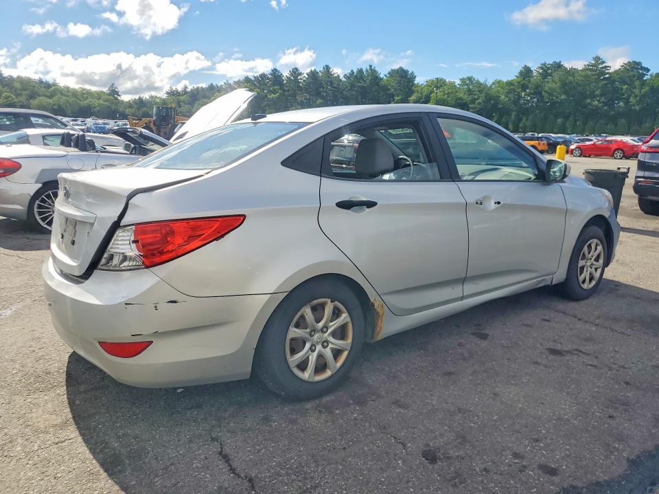 2012 Hyundai Accent VIN KMHCT4AE3CU083440 COPART salvage auction — REAR END, Ri - Salvage Certificate Of Title, sold $125 on 2026-07-28 (photo 3)
