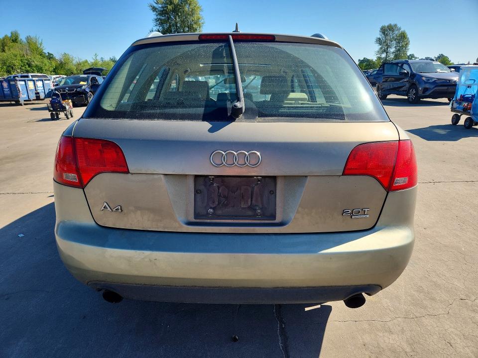2007 Audi A4 VIN WAUKF78E57A231624 COPART salvage auction — FRONT END, Or - Salvage Title Certificate, sold $150 on 2026-07-27 (photo 6)