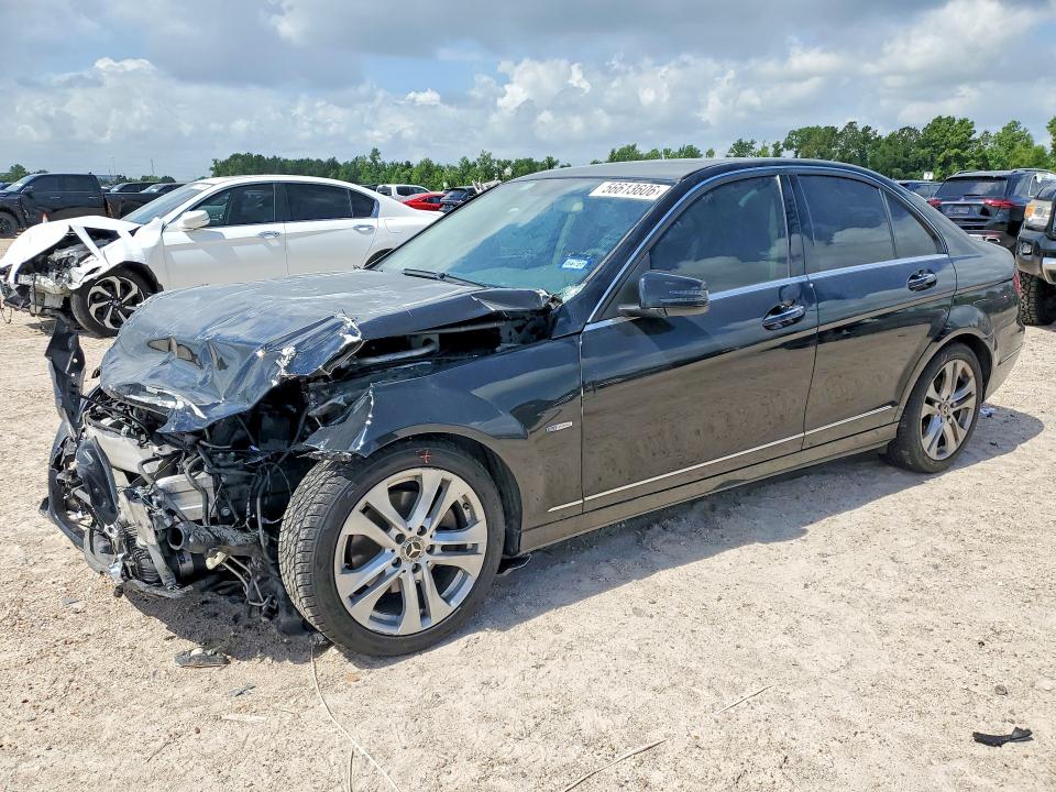 2012 Mercedes-benz C-klasse VIN WDDGF4HB5CA654653 COPART salvage auction — FRONT END, Tx - Salvage Vehicle Title, sold $600 on 2026-07-10 (photo 1)