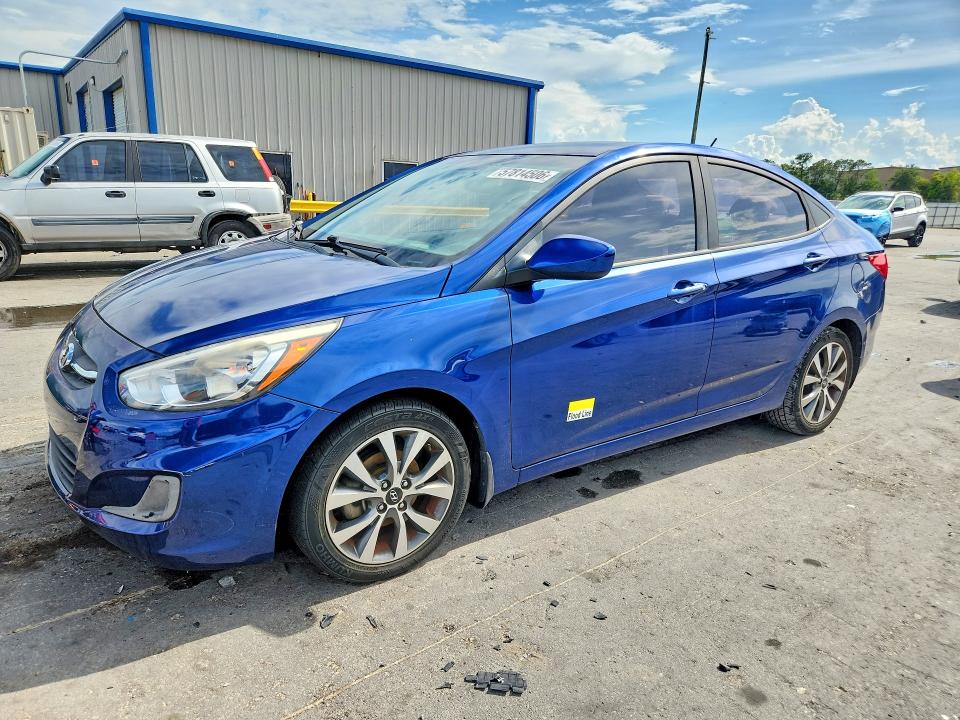 2017 Hyundai Accent VIN KMHCT4AE2HU251737 COPART salvage auction — WATER/FLOOD, Fl - Cert Of Title-Slvg Rebld Flood, sold $725 on 2026-07-14 (photo 1)