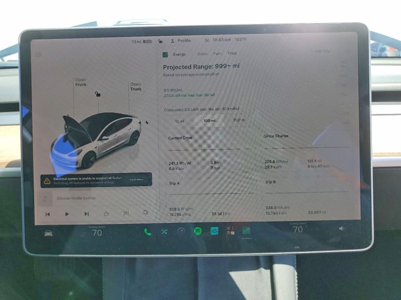 2022 Tesla Model 3 VIN 5YJ3E1EB8NF183946 COPART salvage auction — SIDE, Nv - Salvage Title, sold $6,700 on 2026-07-28 (photo 9)