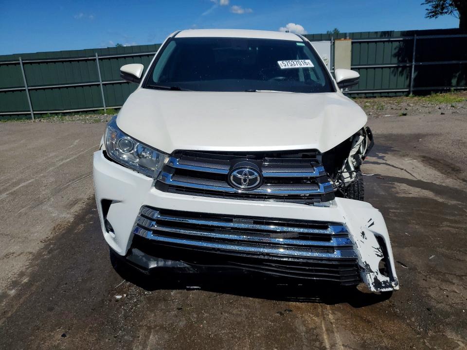 2019 Toyota Highlander VIN 5TDBZRFH9KS724205 COPART salvage auction — FRONT END, Pa - Certificate Of Salvage, sold $5,100 on 2026-07-27 (photo 5)