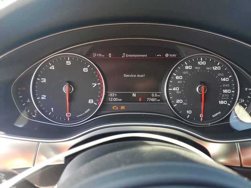 2012 Audi A6 VIN WAUBGAFC0CN006056 COPART salvage auction — WATER/FLOOD, Nj - Cert Of Title-Salvage (P), sold $2,000 on 2026-07-10 (photo 9)