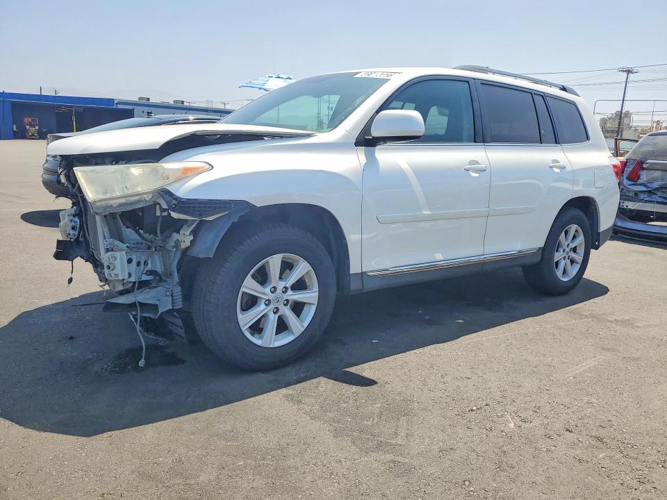 2012 Toyota Highlander VIN 5TDBK3EH3CS126941 COPART salvage auction — FRONT END, Ca - Salvage Certificate, sold $1,900 on 2026-07-13 (photo 1)