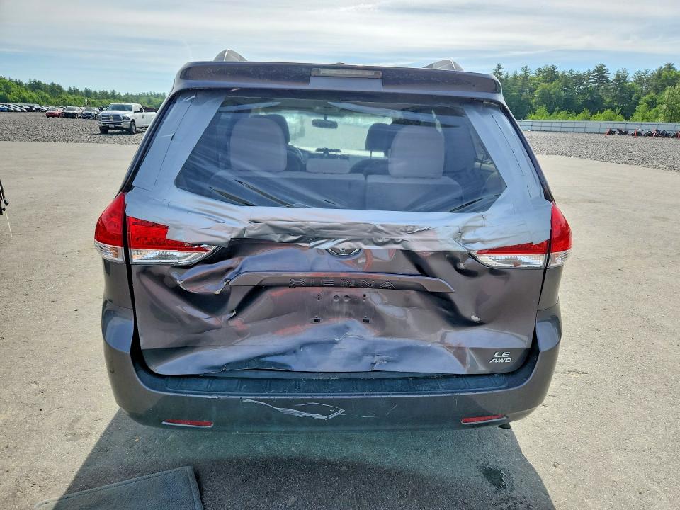 2013 Toyota Sienna VIN 5TDJK3DC4DS053999 COPART salvage auction — REAR END, ME - CERT OF TITLE-SALVAGE COLLISIO, sold $1,100 on 2026-07-15 (photo 6)