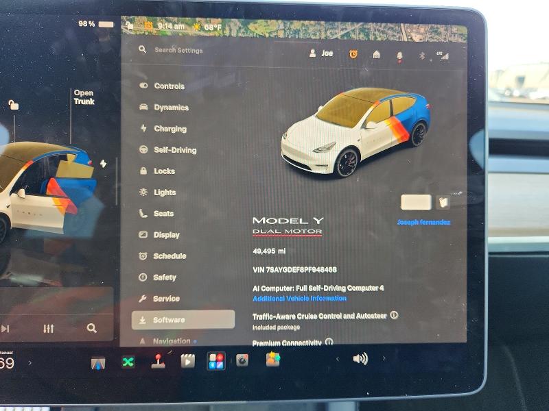 2023 Tesla Model y VIN 7SAYGDEF8PF948468 COPART salvage auction — FRONT END, CT - CERT OF TITLE-SALVAGE, sold $8,700 on 2026-07-24 (photo 9)