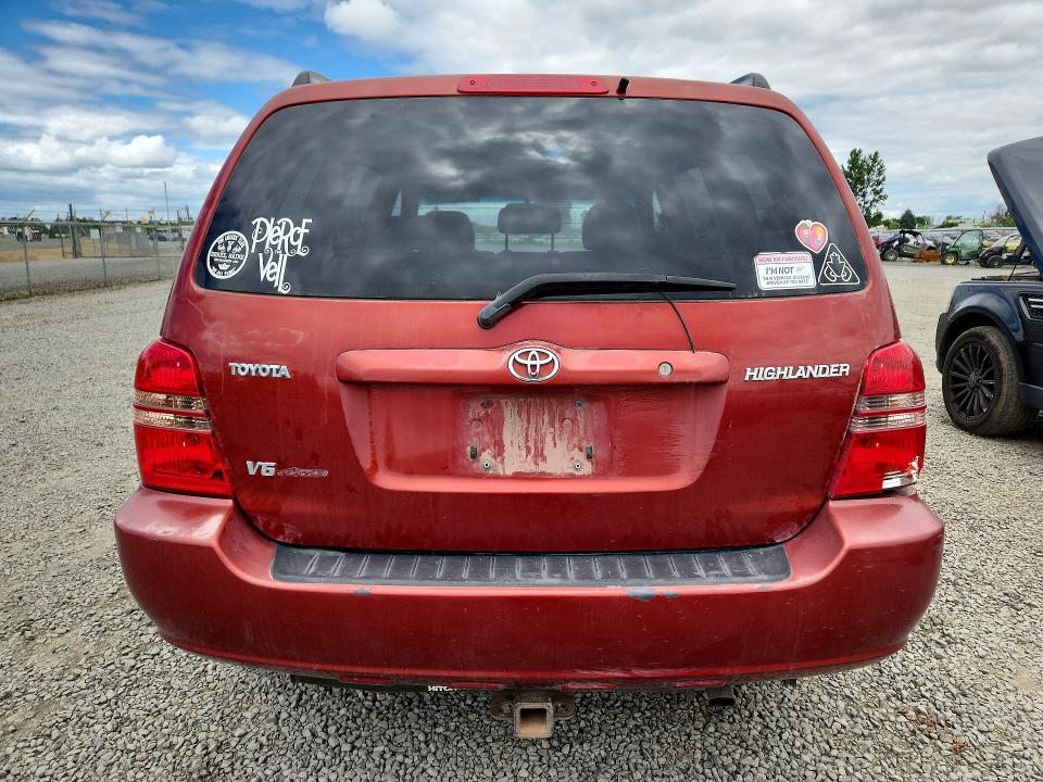 2001 Toyota Highlander VIN JTEHF21A610023316 COPART salvage auction — SIDE, Or - Salvage Title Certificate, sold $575 on 2026-07-14 (photo 6)