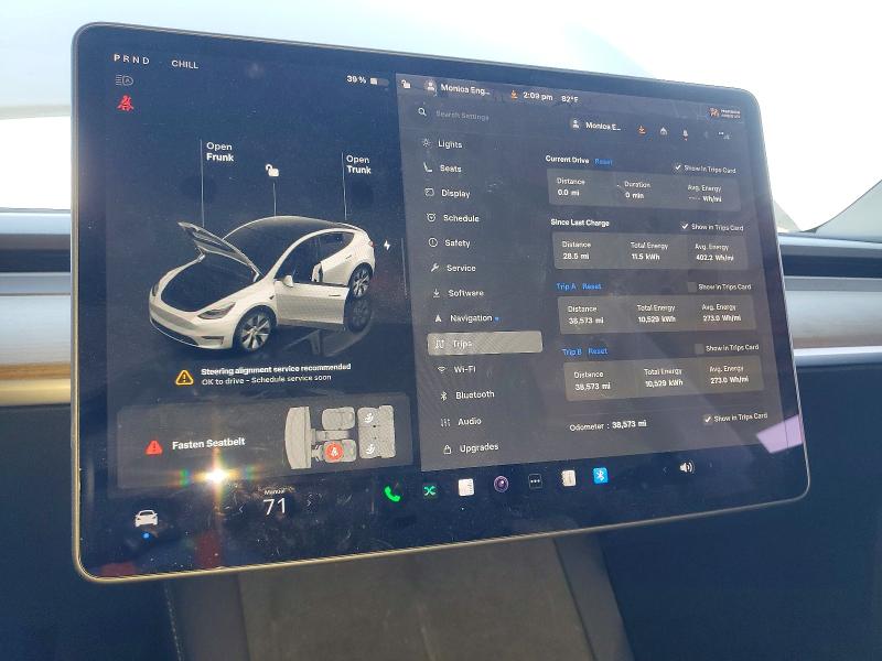 2022 Tesla Model y VIN 7SAYGDEE3NF354195 COPART salvage auction — REAR END, Salvage Title, sold $15,600 on 2026-07-13 (photo 9)