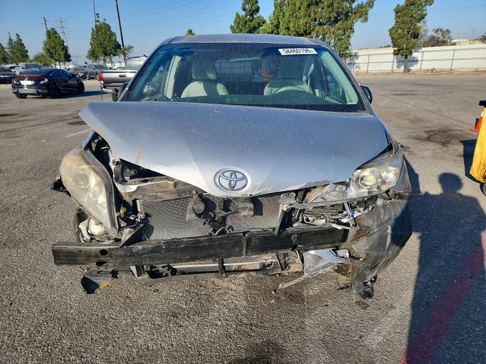 2013 Toyota Sienna VIN 5TDZK3DC7DS391089 COPART salvage auction — FRONT END, CA - SALVAGE CERTIFICATE, sold $200 on 2026-07-28 (photo 5)
