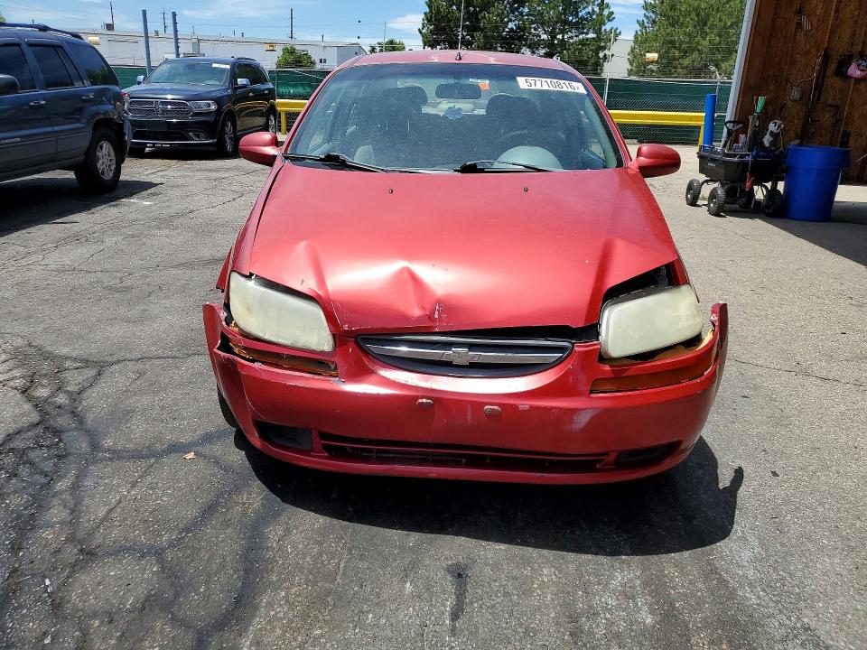 2005 Chevrolet Aveo VIN KL1TD52645B452780 COPART salvage auction — FRONT END, Co - Salvage Title, sold $250 on 2026-07-30 (photo 5)