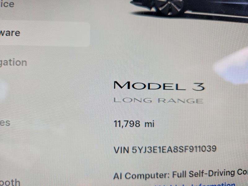2025 Tesla Model 3 VIN 5YJ3E1EA8SF911039 COPART salvage auction — ALL OVER, Nj - Cert Of Title-Salvage, sold $9,400 on 2026-08-03 (photo 9)