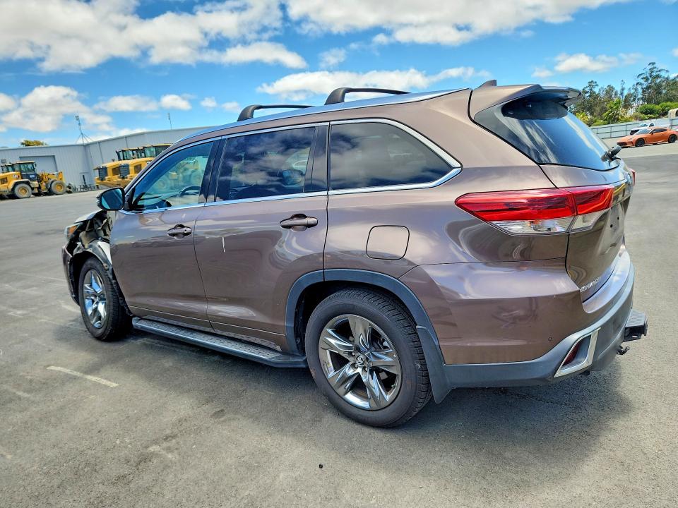 2018 Toyota Highlander VIN 5TDDZRFH5JS854635 COPART salvage auction — FRONT END, CA - SALVAGE CERTIFICATE, sold $6,200 on 2026-07-27 (photo 2)
