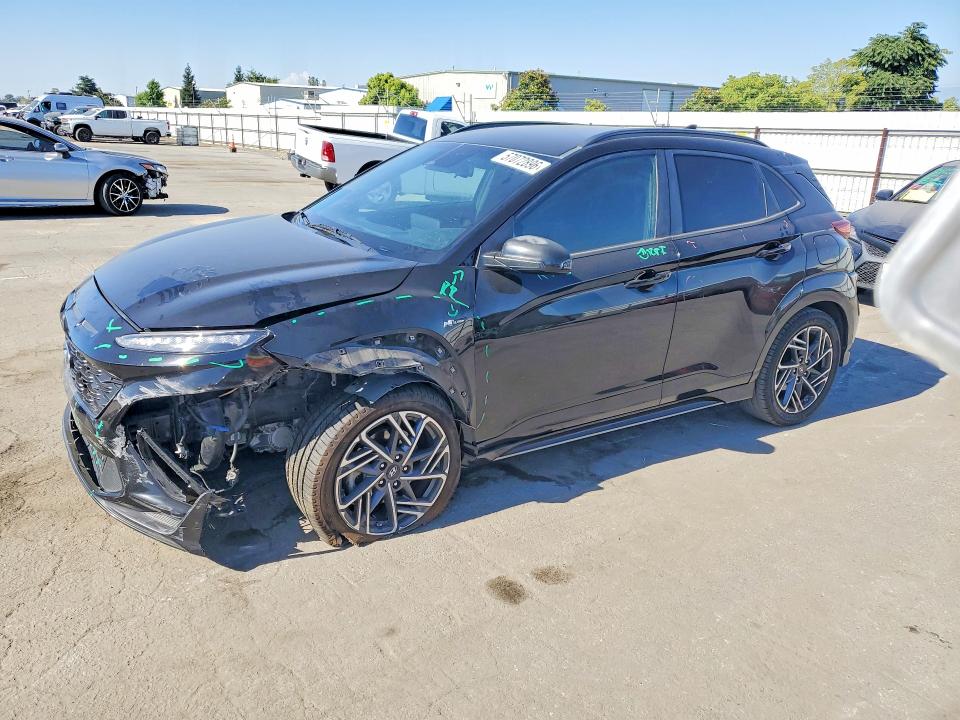 2022 Hyundai Kona VIN KM8K33A39NU870707 COPART salvage auction — FRONT END, Ca - Salvage Certificate, sold $4,450 on 2026-07-06 (photo 1)