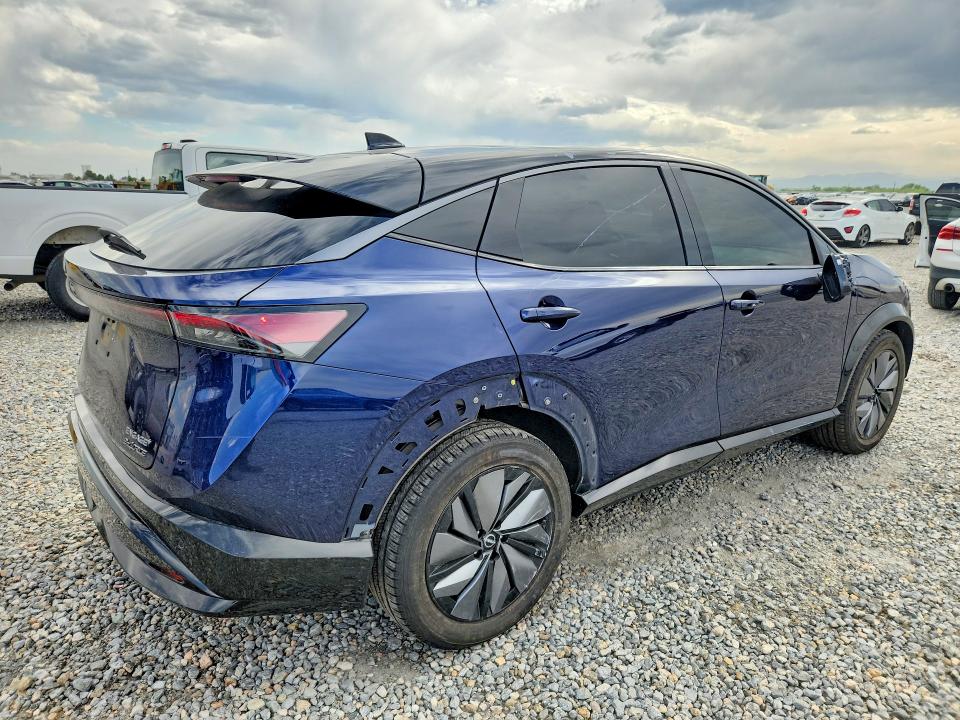 2025 Nissan Ariya VIN JN8DF0BF2SM764935 COPART salvage auction — FRONT END, Co - Salvage Title, sold $11,600 on 2026-07-28 (photo 3)