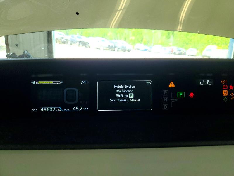 2019 Toyota Prius VIN JTDKARFUXK3096404 COPART salvage auction — FRONT END, Pa - Certificate Of Salvage, sold $3,300 on 2026-07-08 (photo 9)