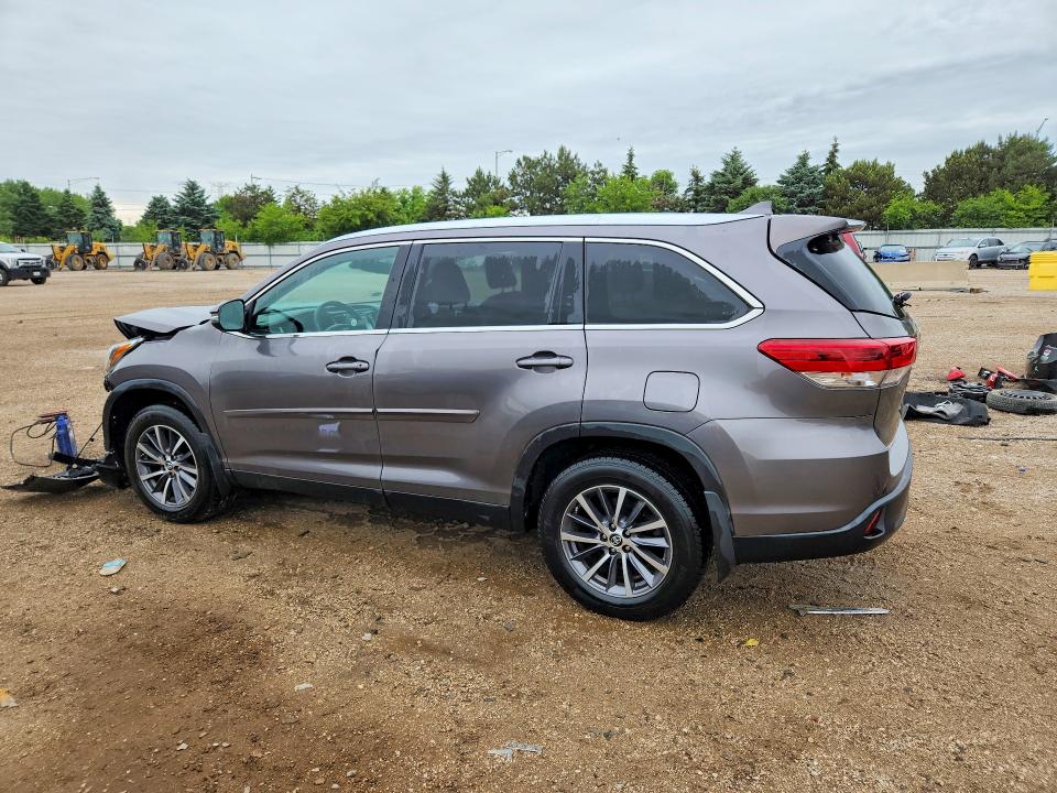 2019 Toyota Highlander VIN 5TDJZRFH4KS588691 COPART salvage auction — FRONT END, Il - Salvage Certificate, sold $300 on 2026-07-28 (photo 2)
