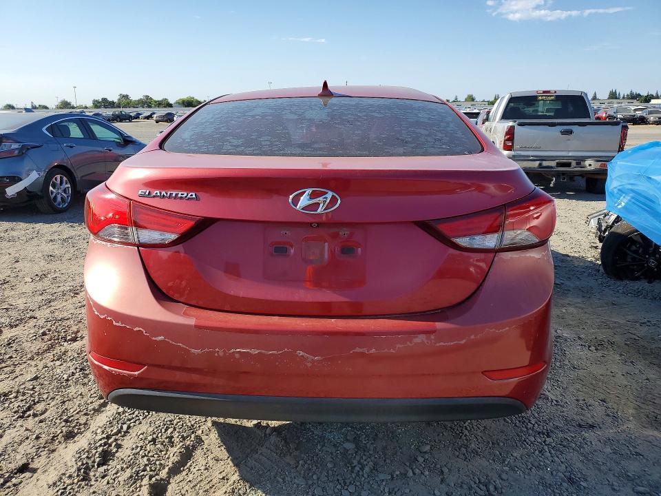 2016 Hyundai Elantra VIN KMHDH4AE1GU491317 COPART salvage auction — SIDE, CA - SALVAGE CERTIFICATE, sold $1,050 on 2026-07-14 (photo 6)