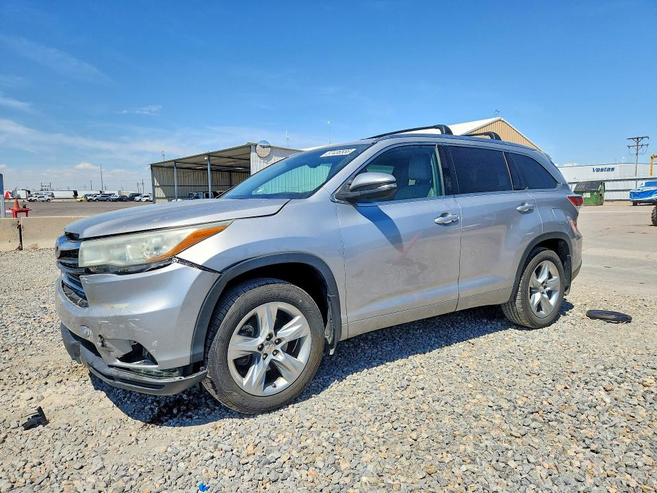 2015 Toyota Highlander VIN 5TDDKRFH9FS188665 COPART salvage auction — FRONT END, Co - Public - Salvage Title, sold $8,600 on 2026-07-09 (photo 1)