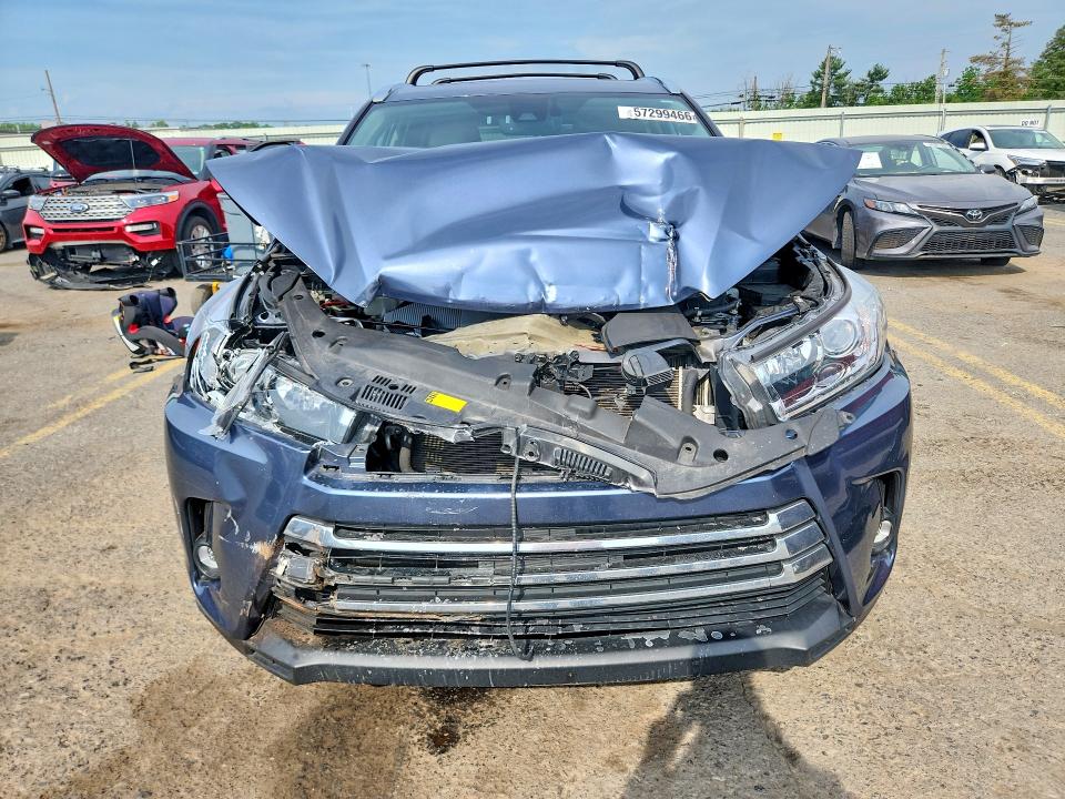 2019 Toyota Highlander VIN 5TDDGRFH8KS057707 COPART salvage auction — FRONT END, PA - CERTIFICATE OF SALVAGE, sold $3,100 on 2026-07-21 (photo 5)
