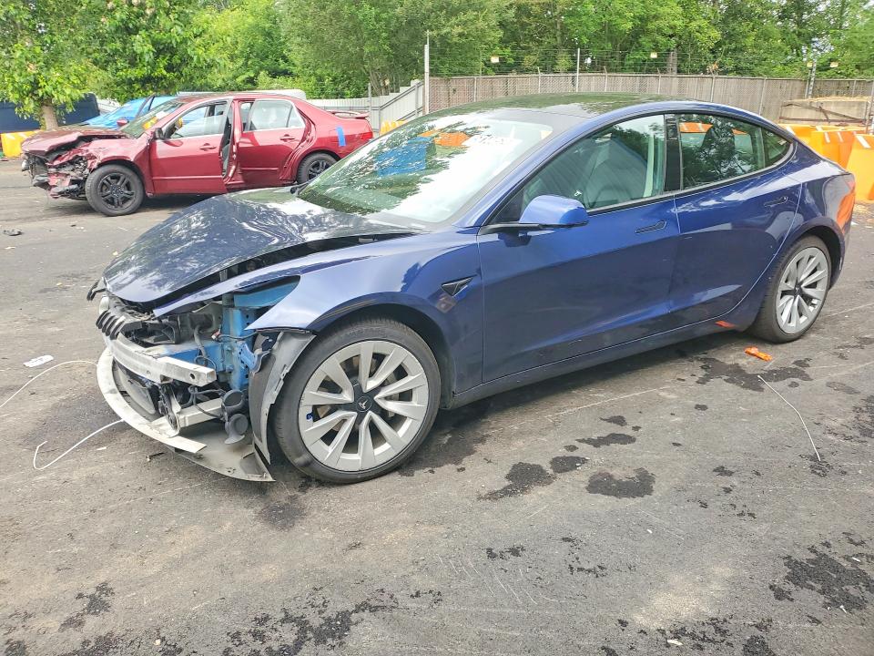 2022 Tesla Model 3 VIN 5YJ3E1EA5NF370150 COPART salvage auction — FRONT END, Or - Certificate Of Title, sold $8,300 on 2026-07-06 (photo 1)