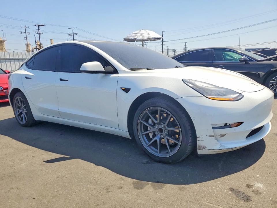 2021 Tesla Model 3 VIN 5YJ3E1EA5MF858819 COPART salvage auction — REAR END, Ca - Salvage Certificate, sold $5,700 on 2026-07-15 (photo 4)