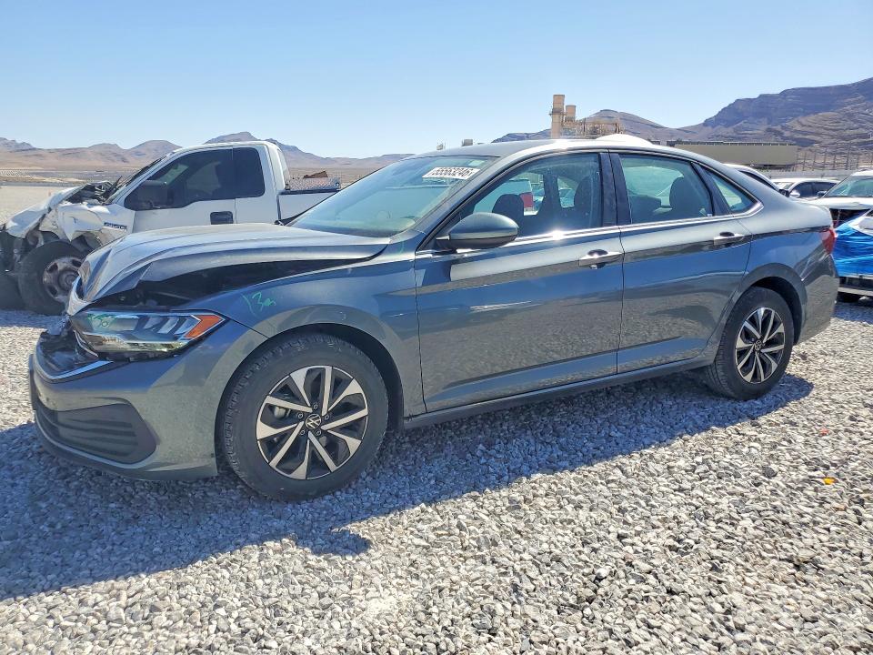 2024 Volkswagen Jetta VIN 3VW5M7BU7RM026833 COPART salvage auction — FRONT END, Nv - Salvage Title, sold $4,950 on 2026-07-22 (photo 1)