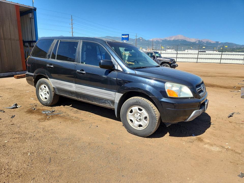 2003 Honda Pilot VIN 2HKYF18193H537607 COPART salvage auction — HAIL, Co - Dis/Dlr/Exp Only Clean Title, sold $525 on 2026-07-08 (photo 4)