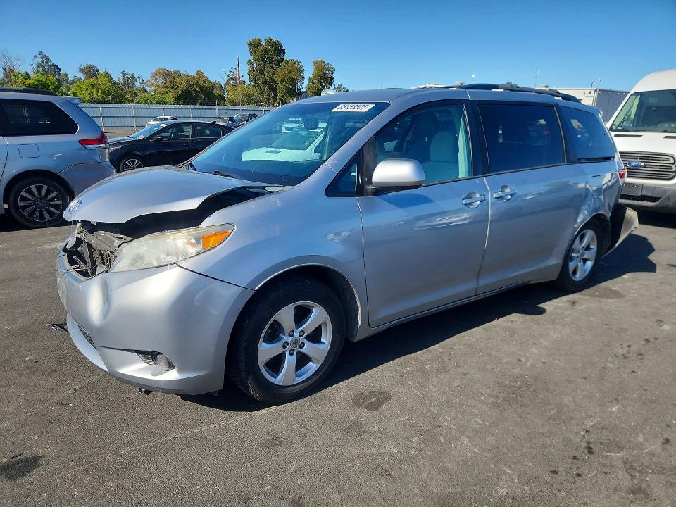 2013 Toyota Sienna VIN 5TDKK3DC2DS355621 COPART salvage auction — REAR END, Ca - Salvage Certificate, sold $1,600 on 2026-07-27 (photo 1)