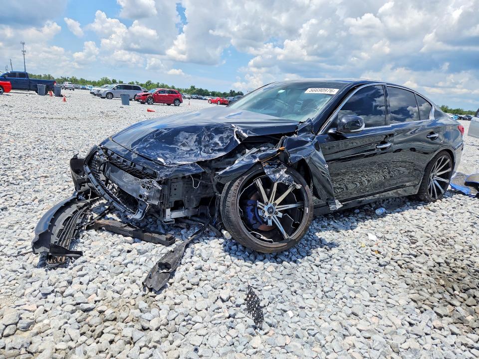 2014 Infiniti Q50 VIN JN1BV7ARXEM681948 COPART salvage auction — FRONT END, Fl - Certificate Of Destruction, sold $450 on 2026-07-14 (photo 1)