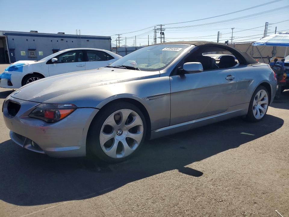 2007 BMW 6 series VIN WBAEK13567CN80616 COPART salvage auction — MINOR DENT/SCRATCHES, CA - DIS/DLR/EXP ONLY CLEAN TITLE (P), sold $500 on 2026-07-20 (photo 1)