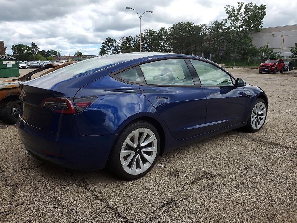 2022 Tesla Model 3 VIN 5YJ3E1EA0NF371576 COPART salvage auction — REAR END, IL - SALVAGE CERTIFICATE, sold $5,200 on 2026-07-27 (photo 3)