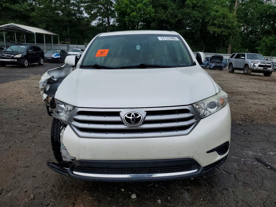 2013 Toyota Highlander VIN 5TDZK3EH6DS092445 COPART salvage auction — FRONT END, Ga - Cert Of Title-Salvage, sold $2,450 on 2026-07-24 (photo 5)