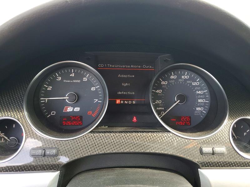 2009 Audi S8 VIN WAUPN94E69N003394 COPART salvage auction — FRONT END, Pa - Certificate Of Salvage, sold $2,700 on 2026-07-10 (photo 9)