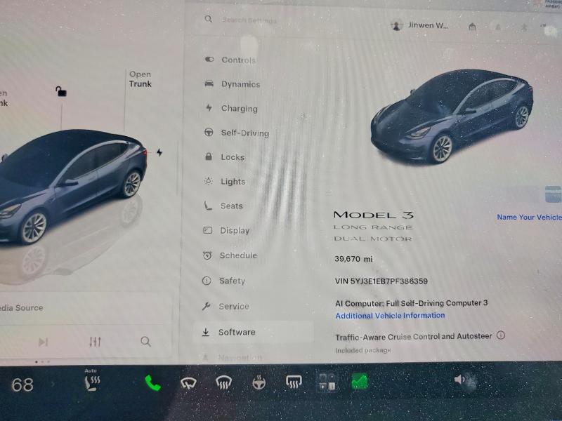 2023 Tesla Model 3 VIN 5YJ3E1EB7PF386359 COPART salvage auction — REAR END, Ca - Salvage Certificate, sold $11,100 on 2026-07-22 (photo 9)