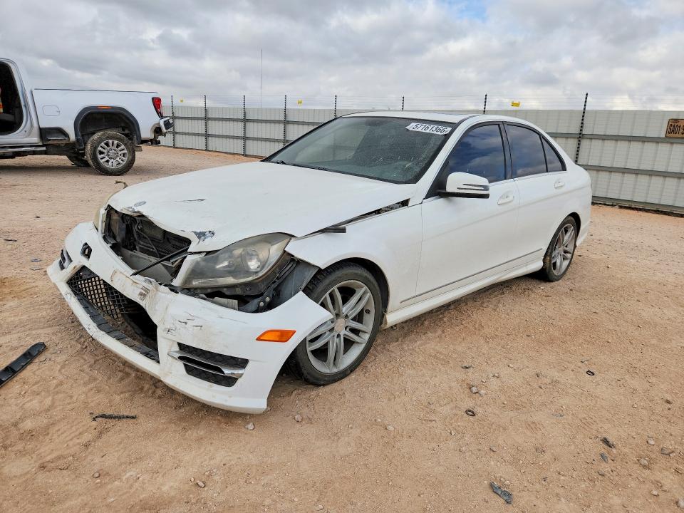 2014 Mercedes-benz C-klasse VIN WDDGF4HB8ER313199 COPART salvage auction — FRONT END, TX - SALVAGE VEHICLE TITLE (P), sold $500 on 2026-08-19 (photo 1)