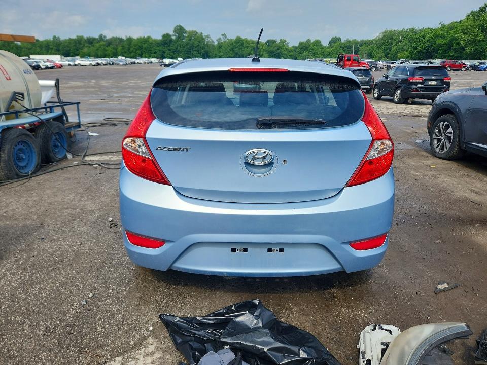 2012 Hyundai Accent VIN KMHCU5AE9CU020037 COPART salvage auction — FRONT END, Pa - Certificate Of Salvage, sold $450 on 2026-07-02 (photo 6)