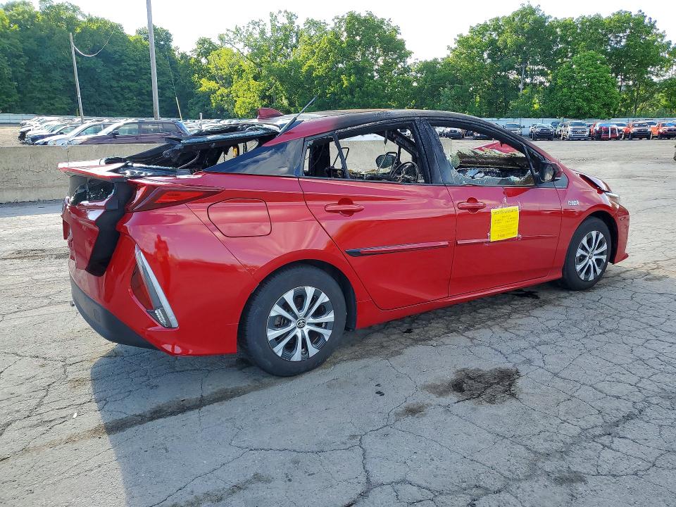 2021 Toyota Prius prime VIN JTDKAMFP3M3195517 COPART salvage auction — BURN, NY - MV-907A SALVAGE CERTIFICATE, sold $975 on 2026-07-14 (photo 3)