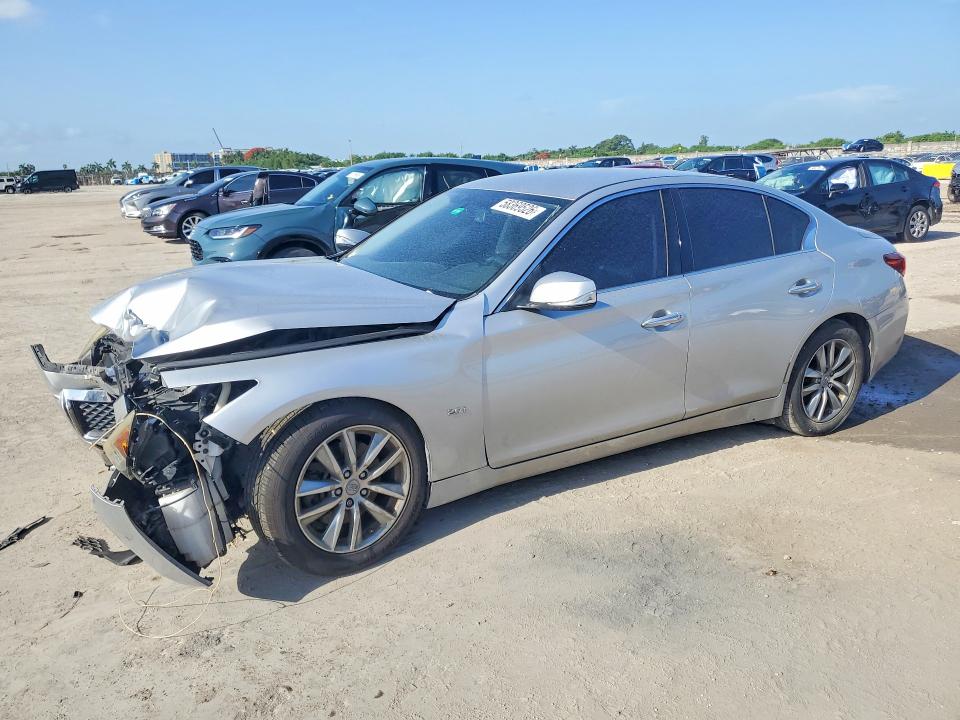 2018 Infiniti Q50 VIN JN1CV7AP0JM241444 COPART salvage auction — FRONT END, Fl - Cert Of Title Slvg Rebuildable, sold $425 on 2026-07-15 (photo 1)