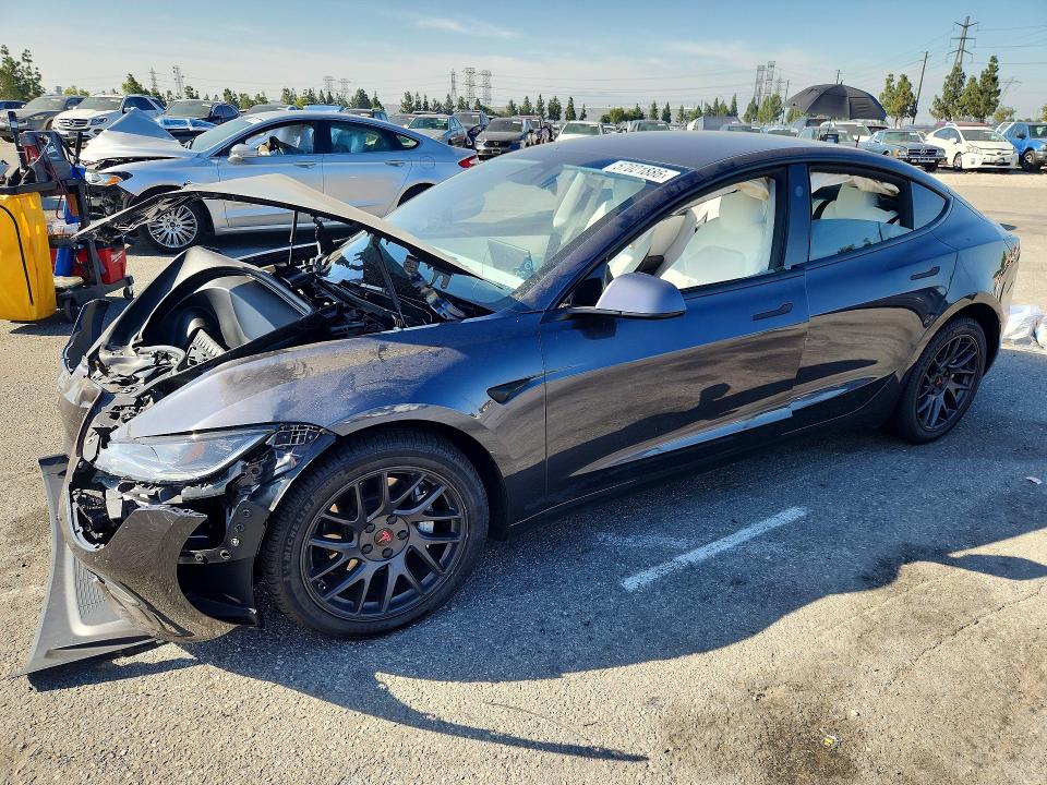 2024 Tesla Model 3 VIN 5YJ3E1EB5RF832382 COPART salvage auction — FRONT END, CA - SALVAGE CERTIFICATE, sold $6,300 on 2026-07-21 (photo 1)