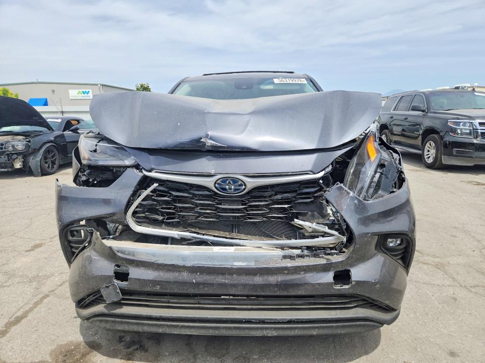 2022 Toyota Highlander VIN 5TDBBRCH7NS550339 COPART salvage auction — FRONT END, Ca - Salvage Certificate, sold $10,400 on 2026-07-17 (photo 5)