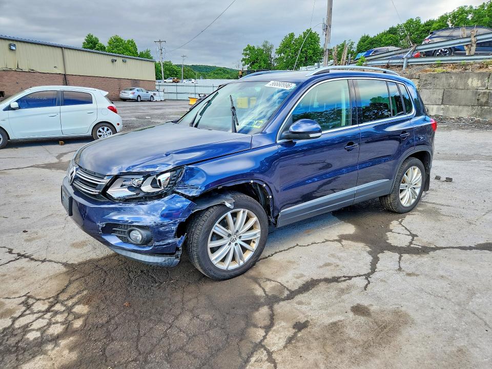 2016 Volkswagen Tiguan VIN WVGBV7AX7GW521847 COPART salvage auction — FRONT END, Ny - Mv-907A Salvage Certificate, sold $1,450 on 2026-07-14 (photo 1)