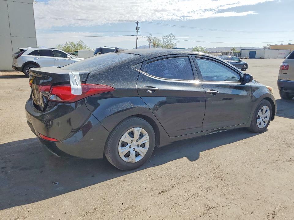 2016 Hyundai Elantra VIN 5NPDH4AE8GH747466 COPART salvage auction — REAR END, Salvage Title, sold $625 on 2026-07-31 (photo 3)