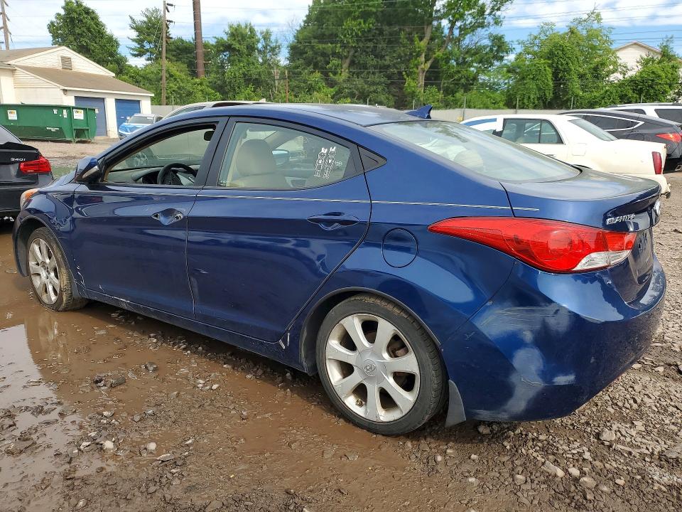 2013 Hyundai Elantra VIN KMHDH4AEXDU520941 COPART salvage auction — VANDALISM, Pa - Certificate Of Salvage, sold $825 on 2026-07-27 (photo 2)