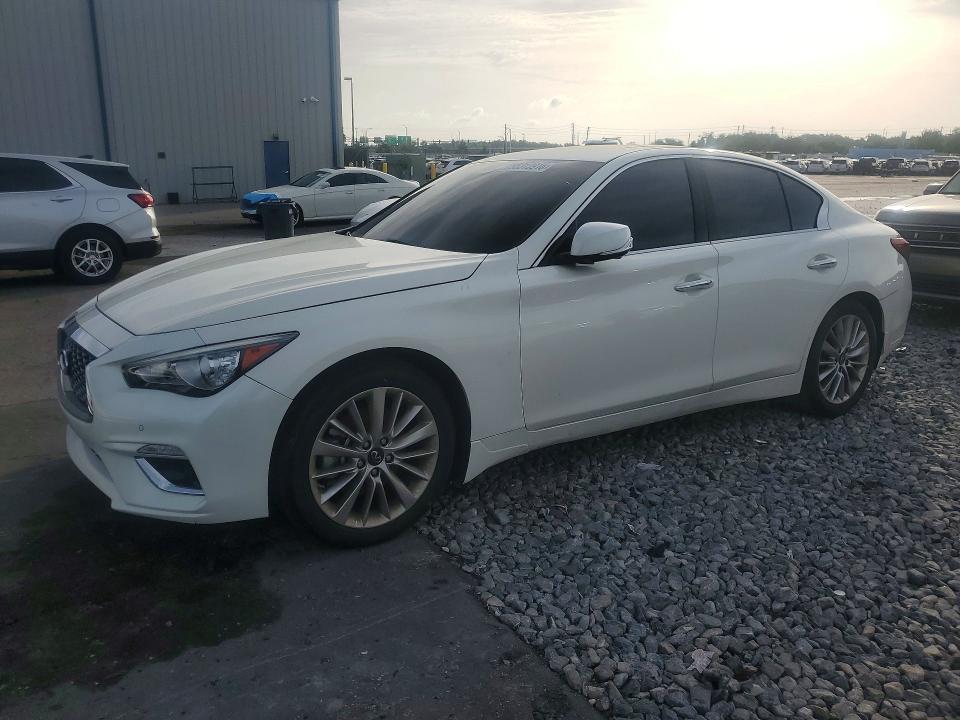 2021 Infiniti Q50 VIN JN1EV7BR7MM753571 COPART salvage auction — NORMAL WEAR, Fl - Cert Of Title-Flood Damaged (P), sold $12,500 on 2026-07-29 (photo 1)