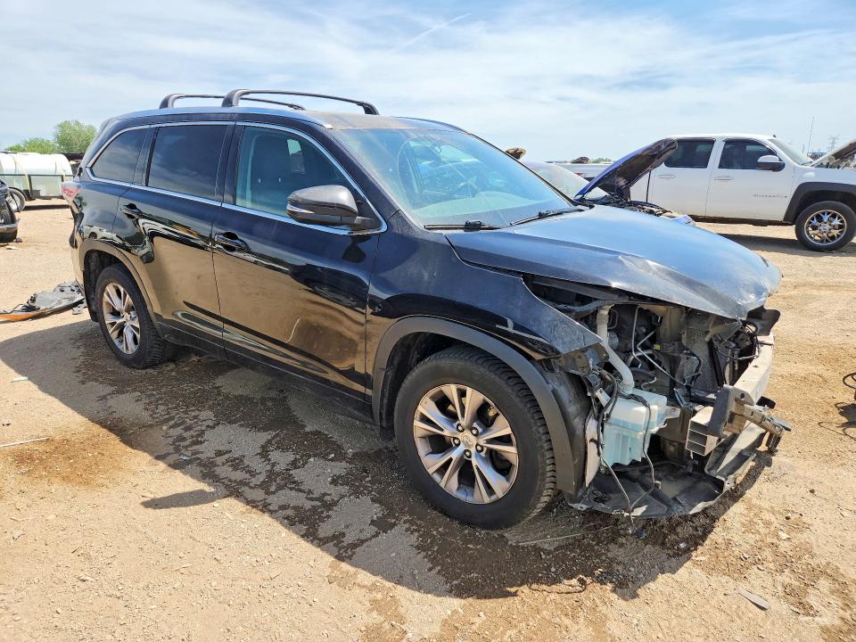 2015 Toyota Highlander VIN 5TDJKRFH0FS108897 COPART salvage auction — FRONT END, Il - Salvage Certificate, sold $350 on 2026-07-21 (photo 4)
