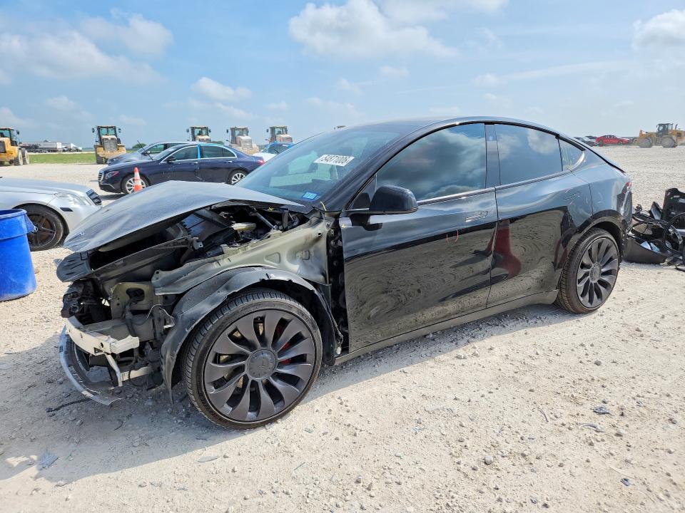 2023 Tesla VIN 7SAYGDEF0PF702448 COPART salvage auction — FRONT END, Tx - Salvage Vehicle Title, sold $100 on 2026-07-30 (photo 1)