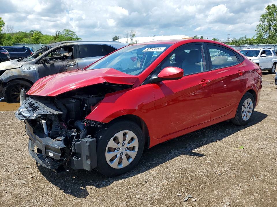 2016 Hyundai Accent VIN KMHCT4AE9GU058550 COPART salvage auction — FRONT END, Oh - Cert Of Title-Salvage, sold $450 on 2026-07-09 (photo 1)